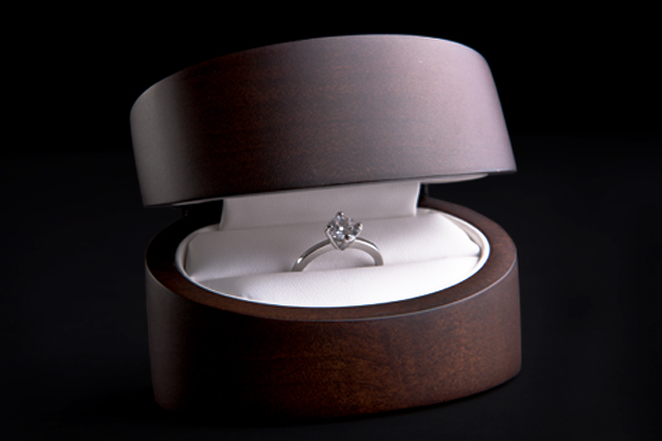 engagement ring with box